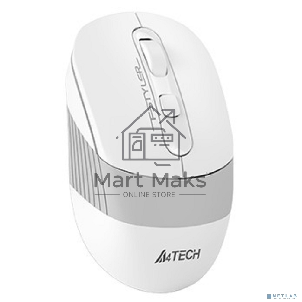Мышь беспроводная A4Tech Fstyler FB10C белый/серый, 2000 dpi, радиоканал, Bluetooth, USB, кнопки - 4