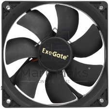 Вентилятор для корпуса ExeGate E12025S4P-PWM черный, 120 мм, 1500 об/мин, 25 дБ, 4 pin