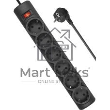 Сетевой фильтр Defender DFS 155/6 розеток/черный/5.0 м