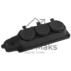 Колодка каучуковая ЭРА с/з 3гн 16A IP44 черная