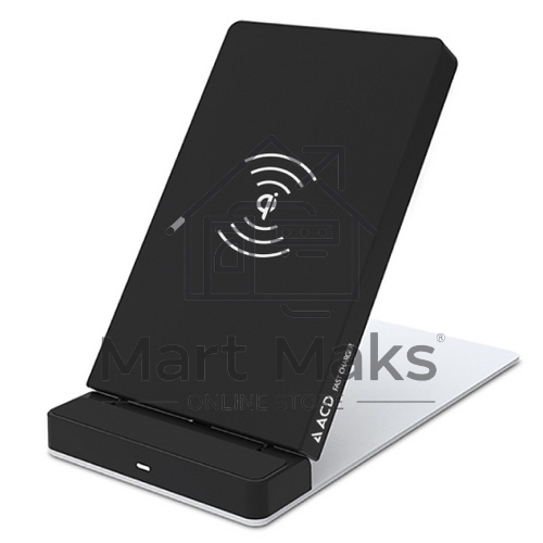 Беспроводное зарядное устройство ACD-W102Q-F1B 10Вт, беспроводная Qi, 2-катушки с QC, 5В/2А ~ 9В/1,8А RTL