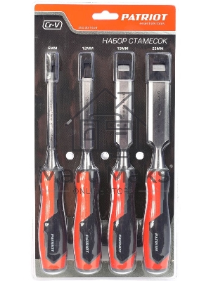 Набор стамесок PATRIOT, CrV, 4 шт: 6, 12, 19, 25мм