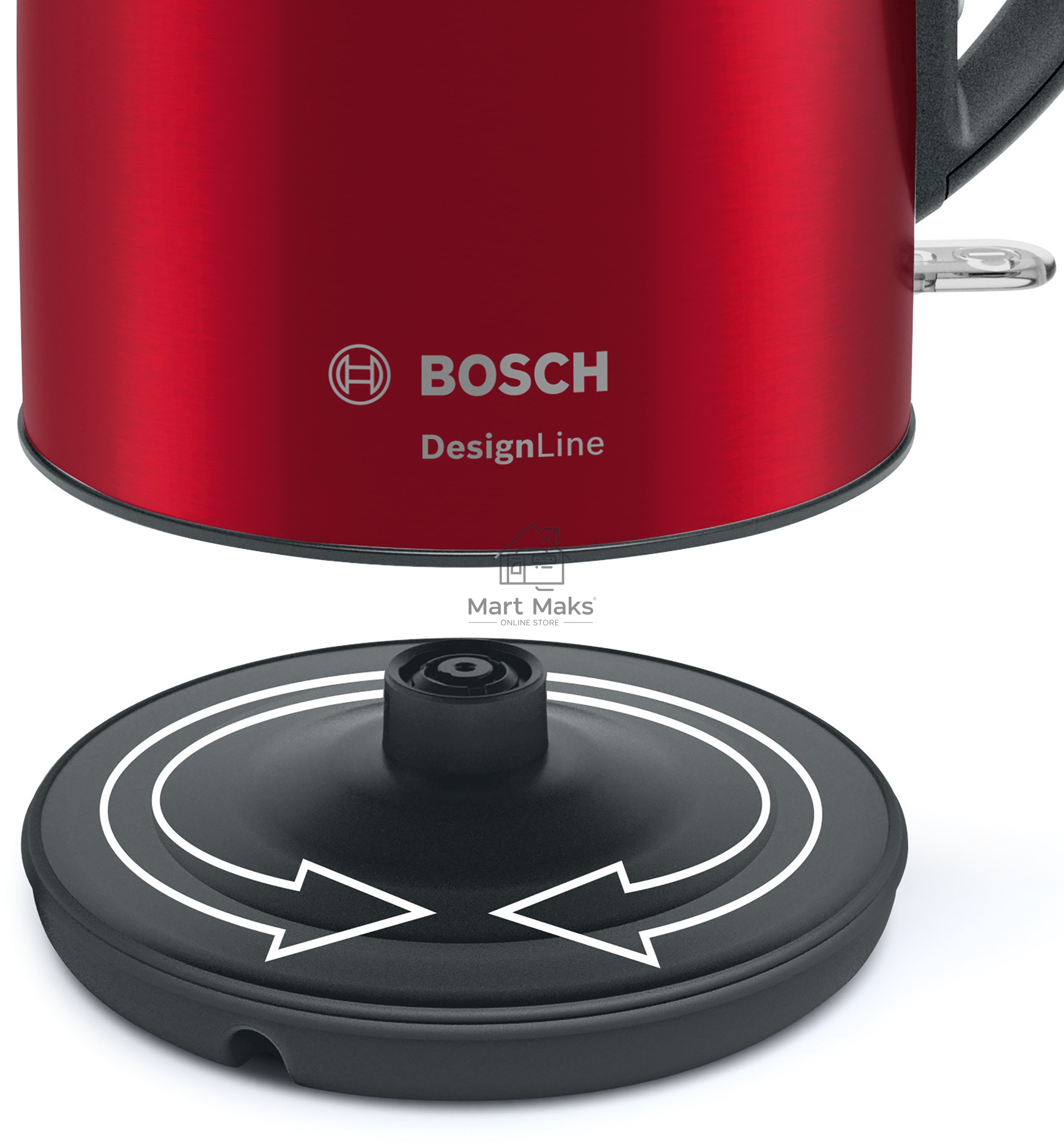 Чайник электрический Bosch TWK3P424 1.7л. 2400Вт красный (корпус: нержавеющая сталь)