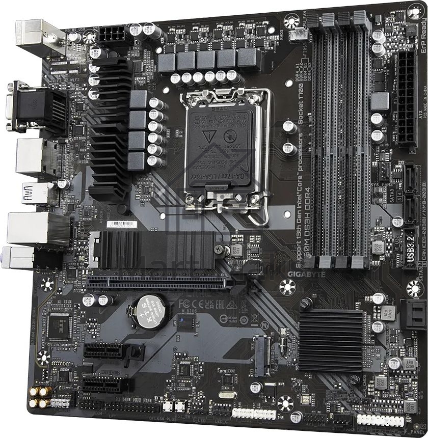 Материнская плата Gigabyte B760M DS3H DDR4, LGA 1700, Intel B760, 4xDDR4, 4xSATA, 2xM.2, 1xPCIe 4.0 x16, 2xPCIe x1, 1xHDMI, 1xDP, 1xVGA, 1x 2.5Gb LAN, 3xUSB-A 3.2 Gen 1, 1xUSB-C 3.2 Gen 2, 2xUSB-A 2.0, 3x3.5 мм, 7.1, mATX