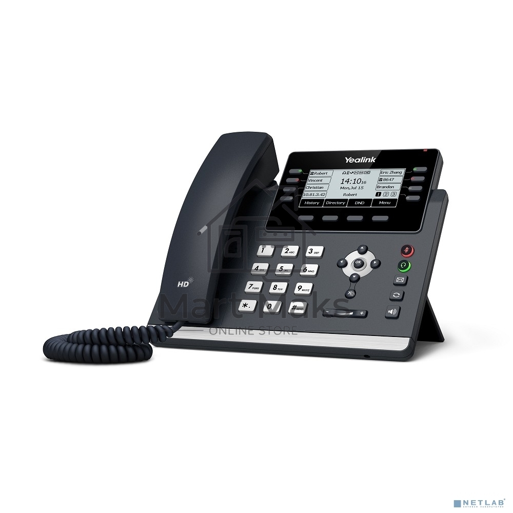 Ip-телфон YEALINK SIP-T43U, 12 аккаунтов, BLF, PoE, GigE, без БП, шт