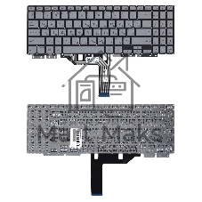Клавиатура для ноутбука Asus ZenBook Flip 15 UX562F серебристая с подсветкой