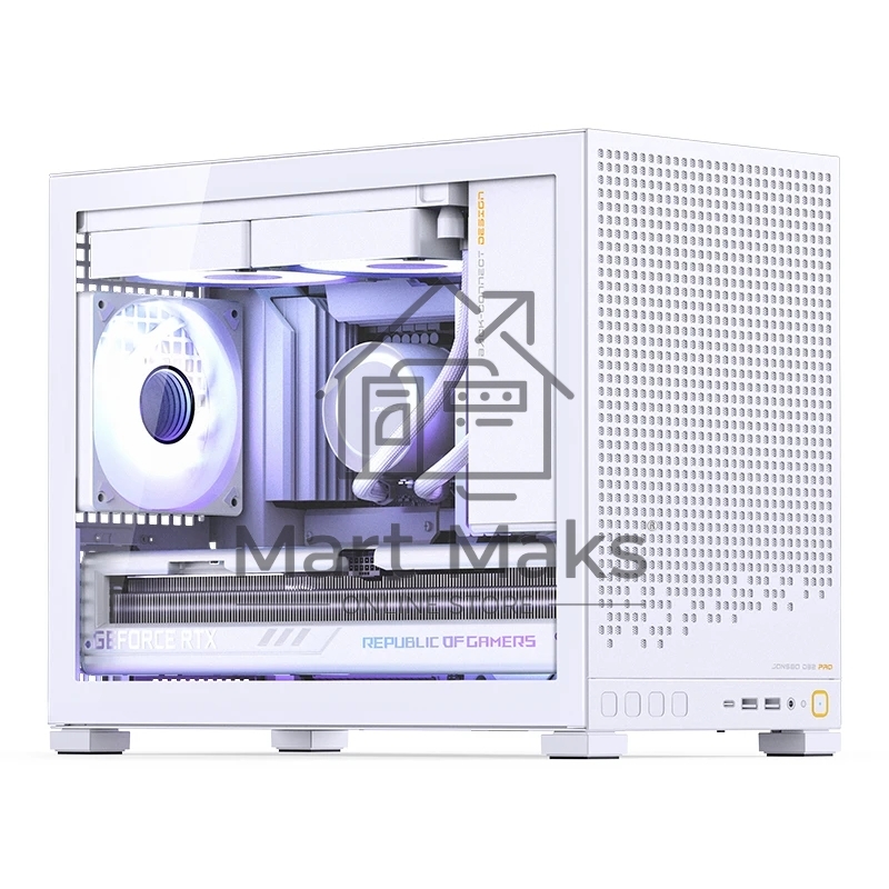Корпус без блока питания Case JONSBO D32 PRO, Mini-Tower, TG, no fan, 2xUSB-A 3.2 + 1xUSB-C 3.2, mATX, mDTX, mITX White