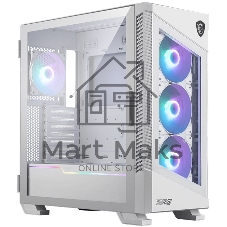 Компьютерный корпус MSI MPG VELOX 100R белый, Global, 2xUSB 3.0, 1xType C, 4x120мм ARGb Fan, ARGb