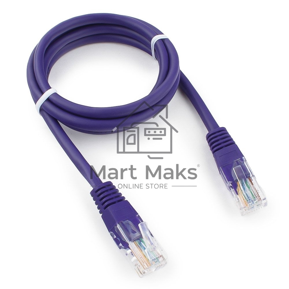 Патч-корд UTP Cablexpert кат.5e, 1м, литой, многожильный (фиолетовый)