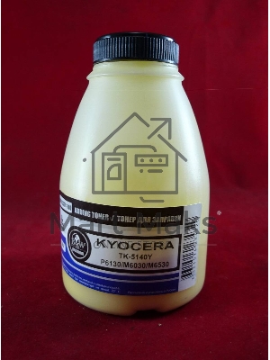 Тонер для Kyocera TK-5140Y, P6130/M6030/M6530 Yellow (фл. 100г) 5K Black&White Premium