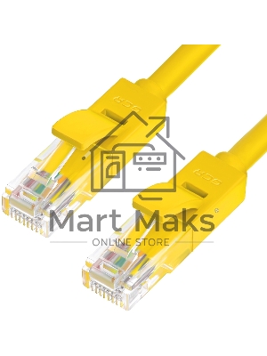 Патч-корд Greenconnect UTP прямой ethernet 0.5m cat.5е, RJ45, литой (Желтый) (GCR-LNC02-0.5m)