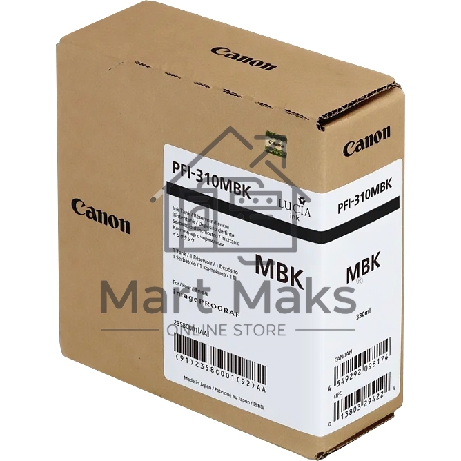 Картридж струйный Canon PFI-310 MBK 2358C001 черный матовый (330мл) для Canon TX-2000/TX-3000/TX-4000