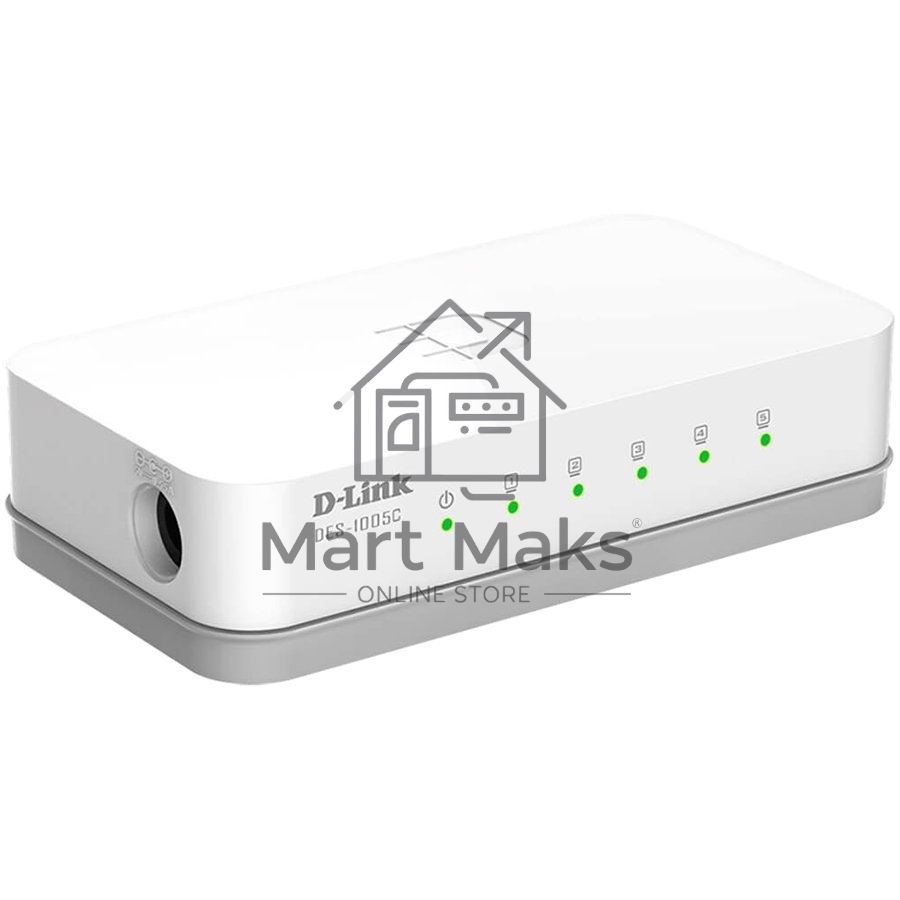 Коммутатор D-Link DES-1005C/B1A, 5-port UTP 10/100Mbps Auto-sensing, Stand-alone, Unmanaged Palm-top Fast Ethernet Switch