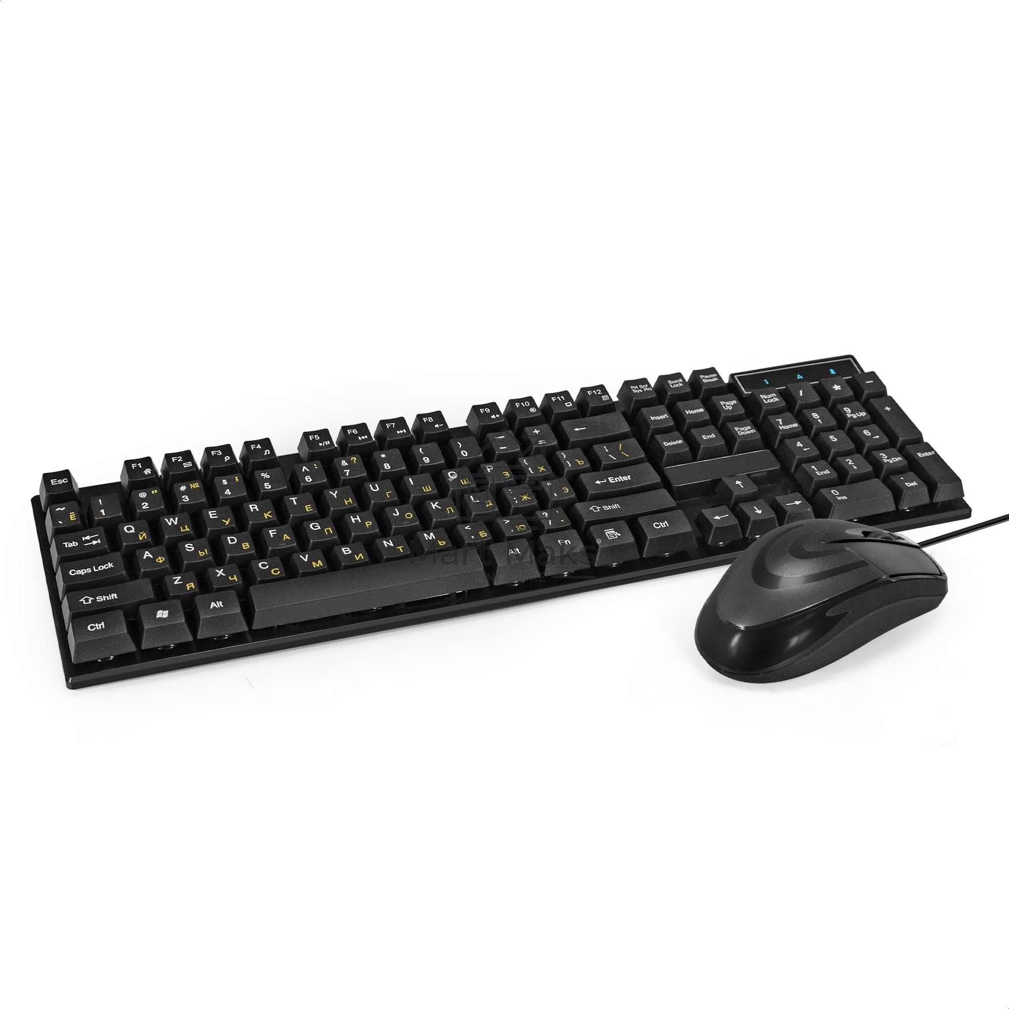 Комплект ExeGate Professional Standard Combo MK110-OEM (клавиатура влагозащищенная 104кл. + мышь оптическая 1000dpi, 3 кнопки и колесо прокрутки; USB, длина кабелей 1.5м, черный, RTL)