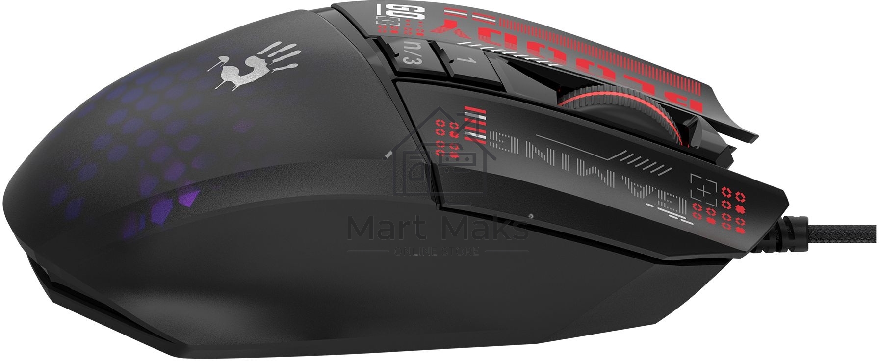 Мышь проводная A4Tech Bloody W60 Max Mini черный, 12000 dpi, USB, кнопки - 9