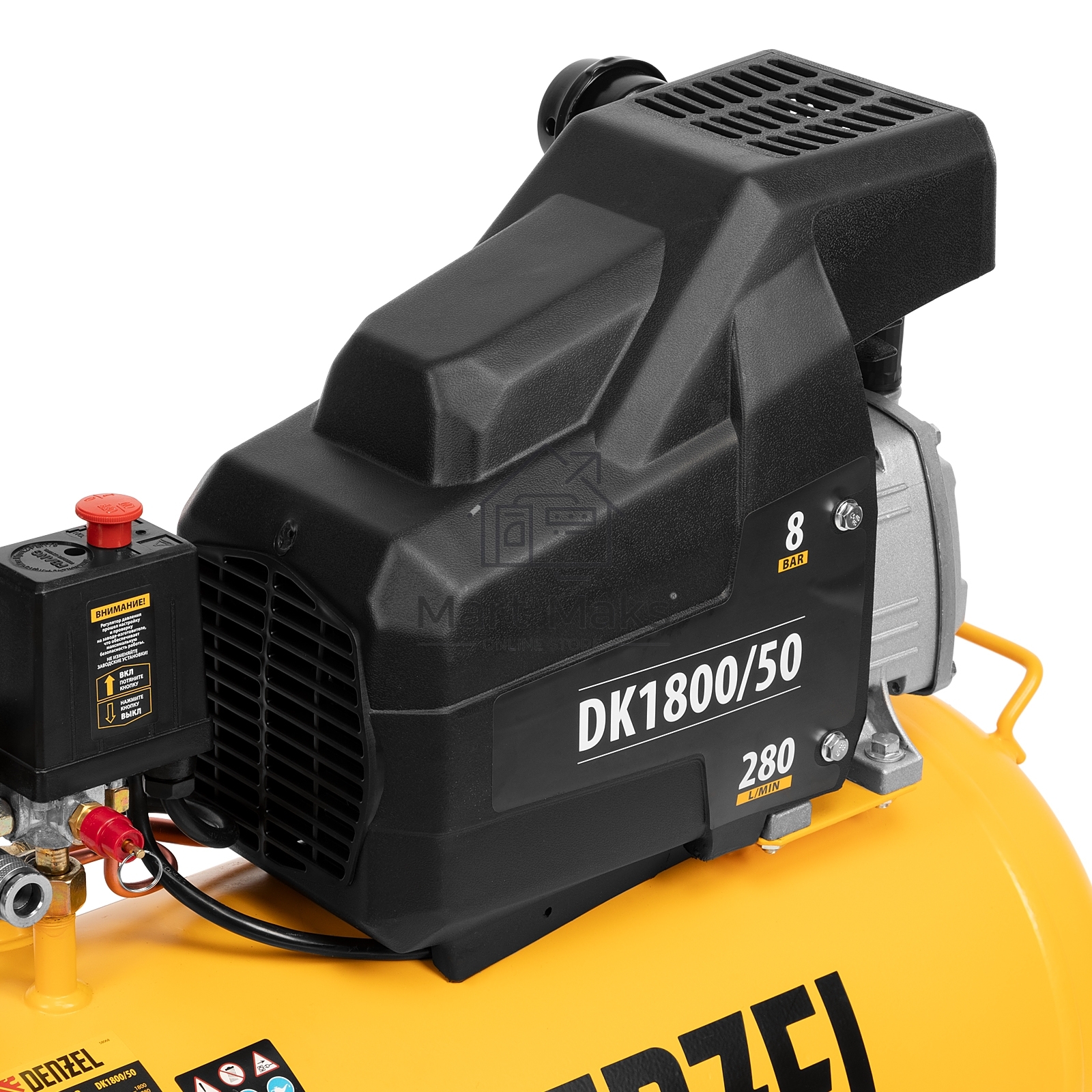 Компрессор Denzel воздушный DK1800/50,Х-PRO 1,8 кВт, 280л/мин, 50л 58068
