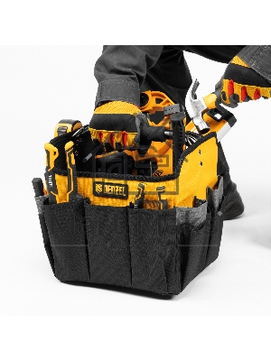 Переноска для инструмента, 260х240х300 мм, 22 кармана, наплечный ремень Denzel