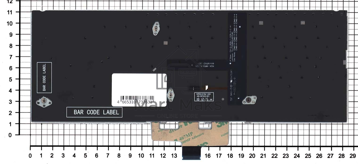 Клавиатура для ноутбука Asus ZenBook 14 UX434 серебристая с подсветкой