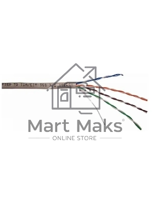 Кабель TWT UTP, серии XS, 4 пары, Кат.5e, PVC, серый, 100 метров