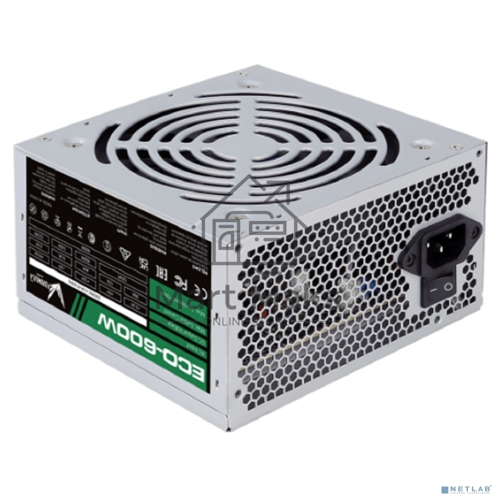 Блок питания Aerocool / Formula 600W Retail ECO-600W, 600Вт, 120мм, серый