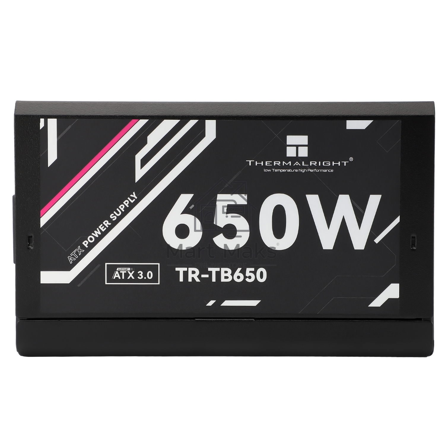 Блок питания Thermalright, 650W 80+ Bronze (ATX, 3.0, Full modular, 1x24(20+4)pin, 2xCPU 8(4+4)pin, 4xPCIe*2 8(6+2)pin, 3xSATA3, 3xMOLEX4pin, Active, 120x120mm, 150x140x86mm, APFC, black)