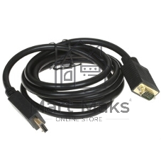 Кабель Cablexpert mDP-VGA, 20M/15M, 1.8м, черный, позол.разъемы, пакет (CC-mDPM-VGAM-6)