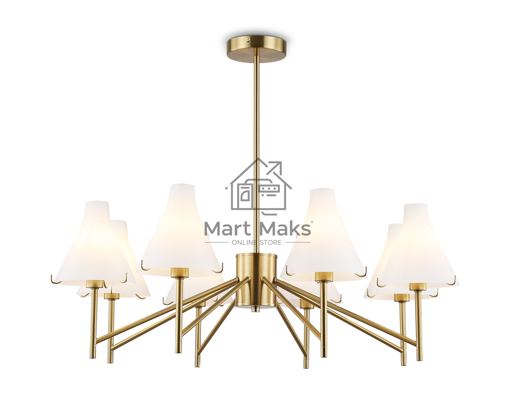 Люстра Ambrella light LH57135/8 BS/FR латунь/белый матовый E14/8 max 40W D800*650