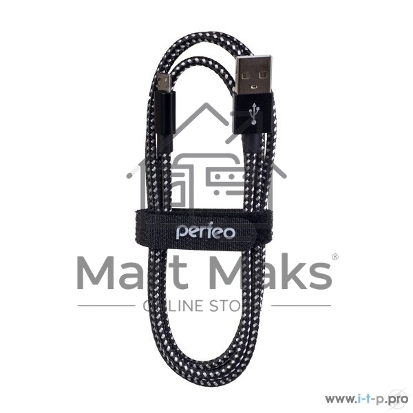 Кабель PERFEO USB2.0 A вилка - Micro USB вилка, черно-белый, 3 м (U4802)