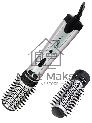 Фен-расческа Galaxy Line GL 4404, сиреневый с черным, 1200 Вт, 2 насадки (диаметр 50 мм и 30 мм), 2 направления вращения насадок, 2 скоростных режима, керамическое покрытие насадок, функция 