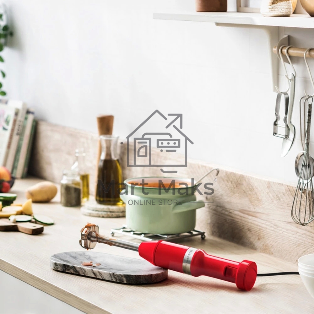 Блендер погружной KitchenAid 5KHBV83EER с аксессуарами, Красный