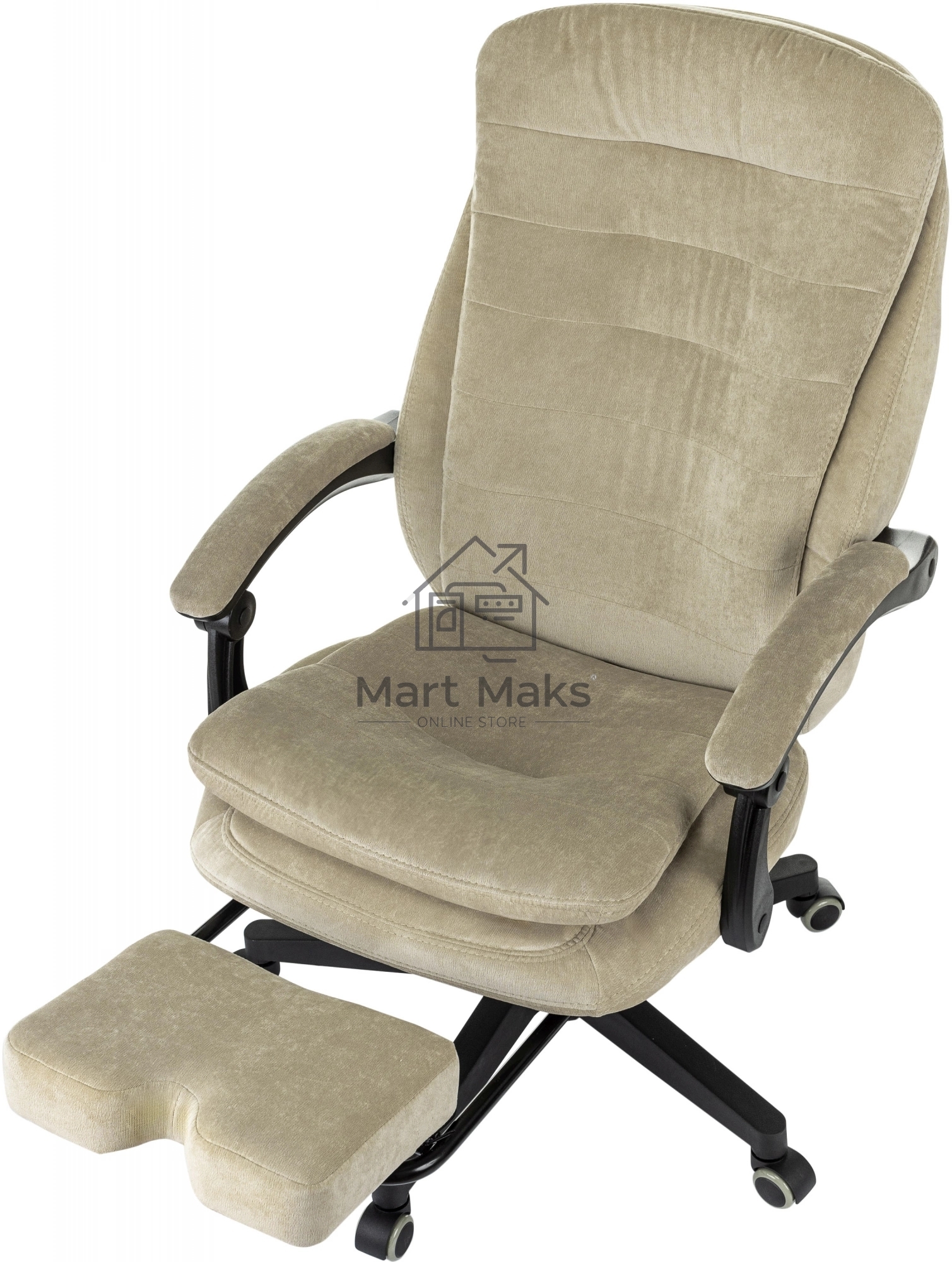 Кресло руководителя Бюрократ T-9950MSG-F Fabric песочный Light-21, крестов. пластик, подст. для ног