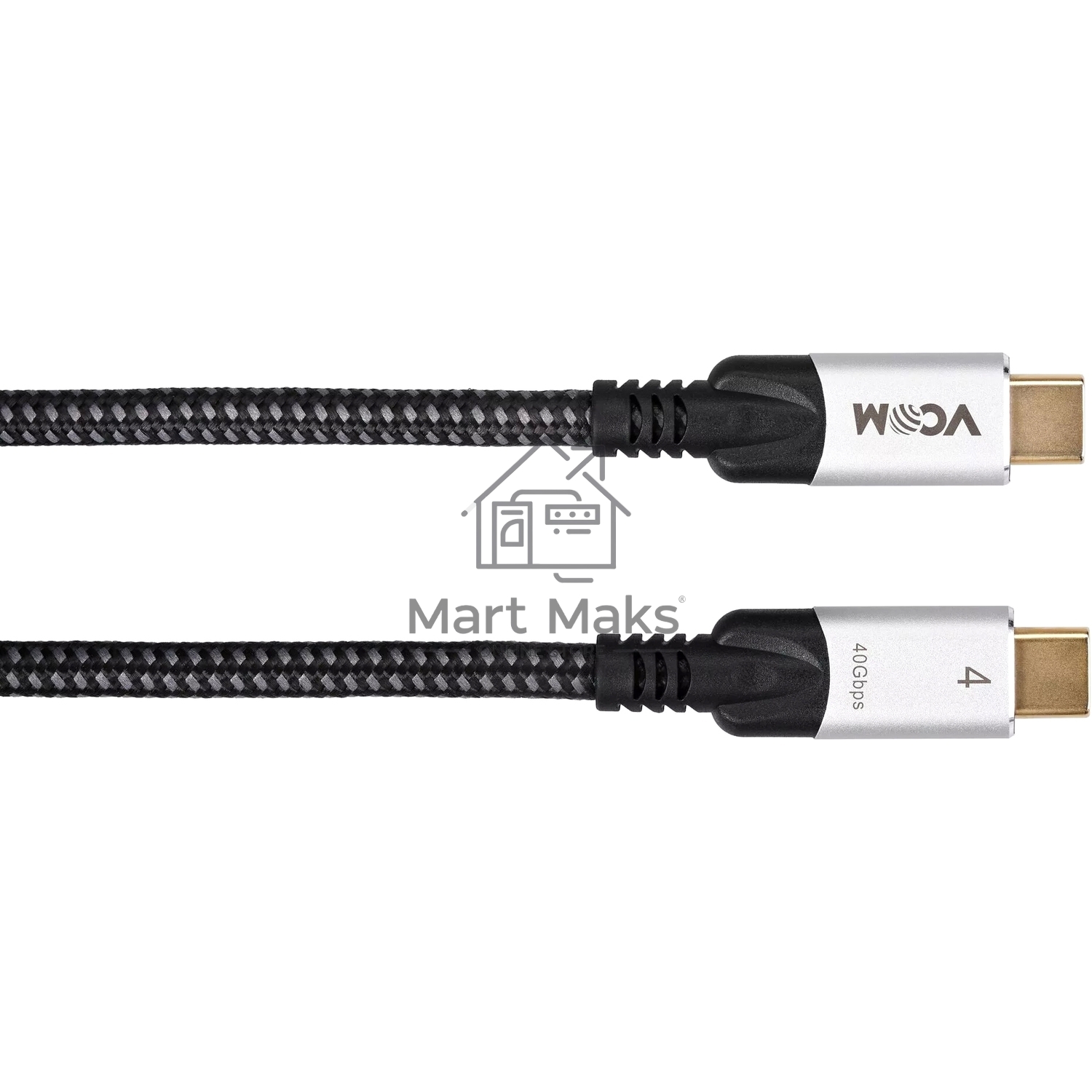 Кабель USB4 TCM--TCM, 5K@60Hz, 40GBps, PD 240W, 5A, VCOM, 1.2м