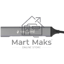 Разветвитель USB3.0/2.0 Gembird UHB-C204, USB3.0, 3xUSB2.0, кабель Type-C+USB 10 см, алюминий, пакет