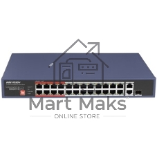 Коммутатор Hikvision DS-3E0326P-E/M(C) (L2) 25x100 Мбит/с 1SFP 24PoE 230W неуправляемый