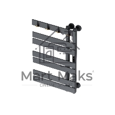 Полотенцесушитель дизайнерский электрический BAU Wind Hook Gun Grey 80х50, подключение нижнее, темно