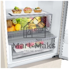 Холодильник LG GC-B459AEMW бежевый двухкамерный 234/110л морозилка снизу, No Frost