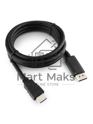 Кабель DisplayPort-HDMI Gembird/Cablexpert 1,8м, 20M/19M, черный, экран, пакет (CC-DP-HDMI-6)