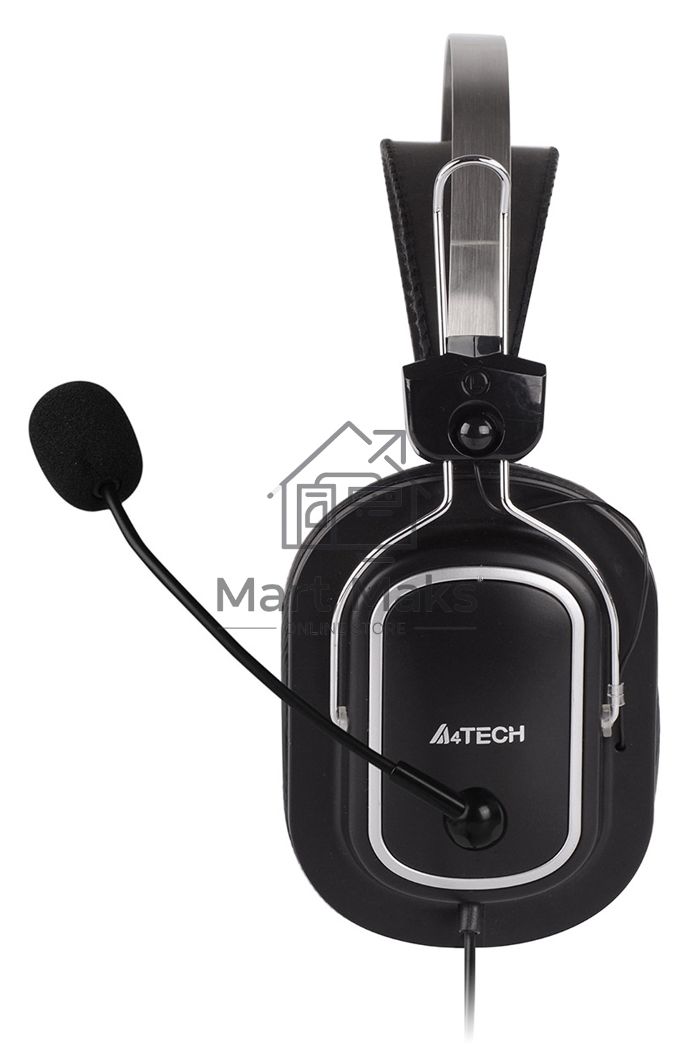 Наушники с микрофоном A4Tech HU-50 черный 2м накладные USB оголовье