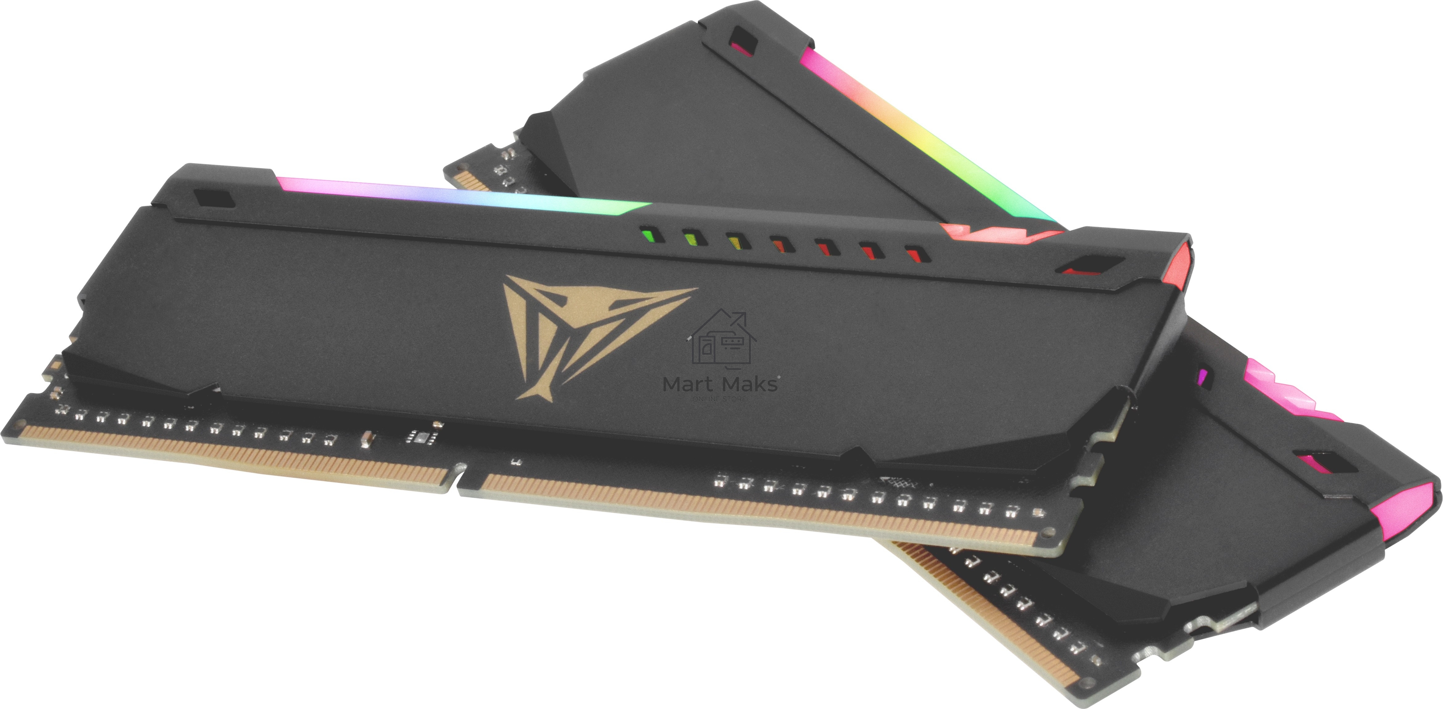 Оперативная память Patriot Viper Steel, DDR4, 16GB (2x8GB), 3200MHz, CL18, DIMM, с радиатором, RGB, черный