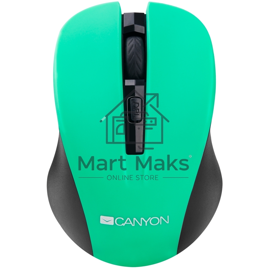 Мышь беспроводная Canyon MW-1 зеленый, 1200 dpi, радиоканал, USB, кнопки - 4
