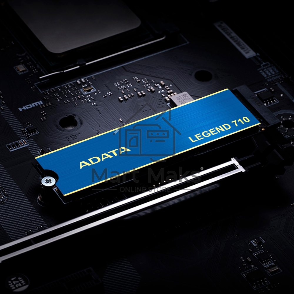 Накопитель SSD ADATA LEGEND 710, 512Gb, PCIe 3.0 x4, M.2 2280, NVMe, R/W 2400/1600, с радиатором