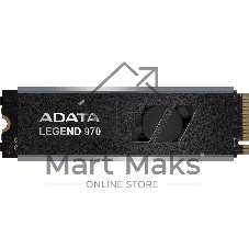 Накопитель SSD ADATA LEGEND 970, 2Tb, PCIe 5.0 x4, M.2 2280, NVMe, R/W 10000/10000, с радиатором