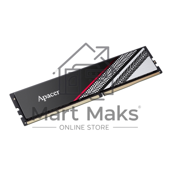 Оперативная память Apacer Tex, DDR4, 32GB (1x32GB), 3200MHz, CL16, UDIMM, с радиатором, серебристый, черный