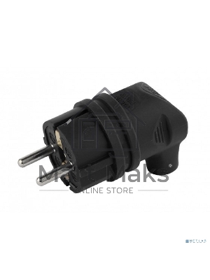 Вилка каучуковая ЭРА с/з 90град 16A IP44 черная (35/350/2100)