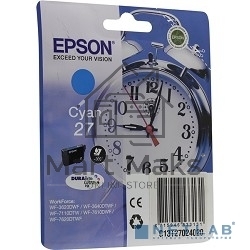 Картридж струйный Epson T2702 (C13T27024022/C13T27024020) голубой, 300 стр., для WF7110/7610/7620