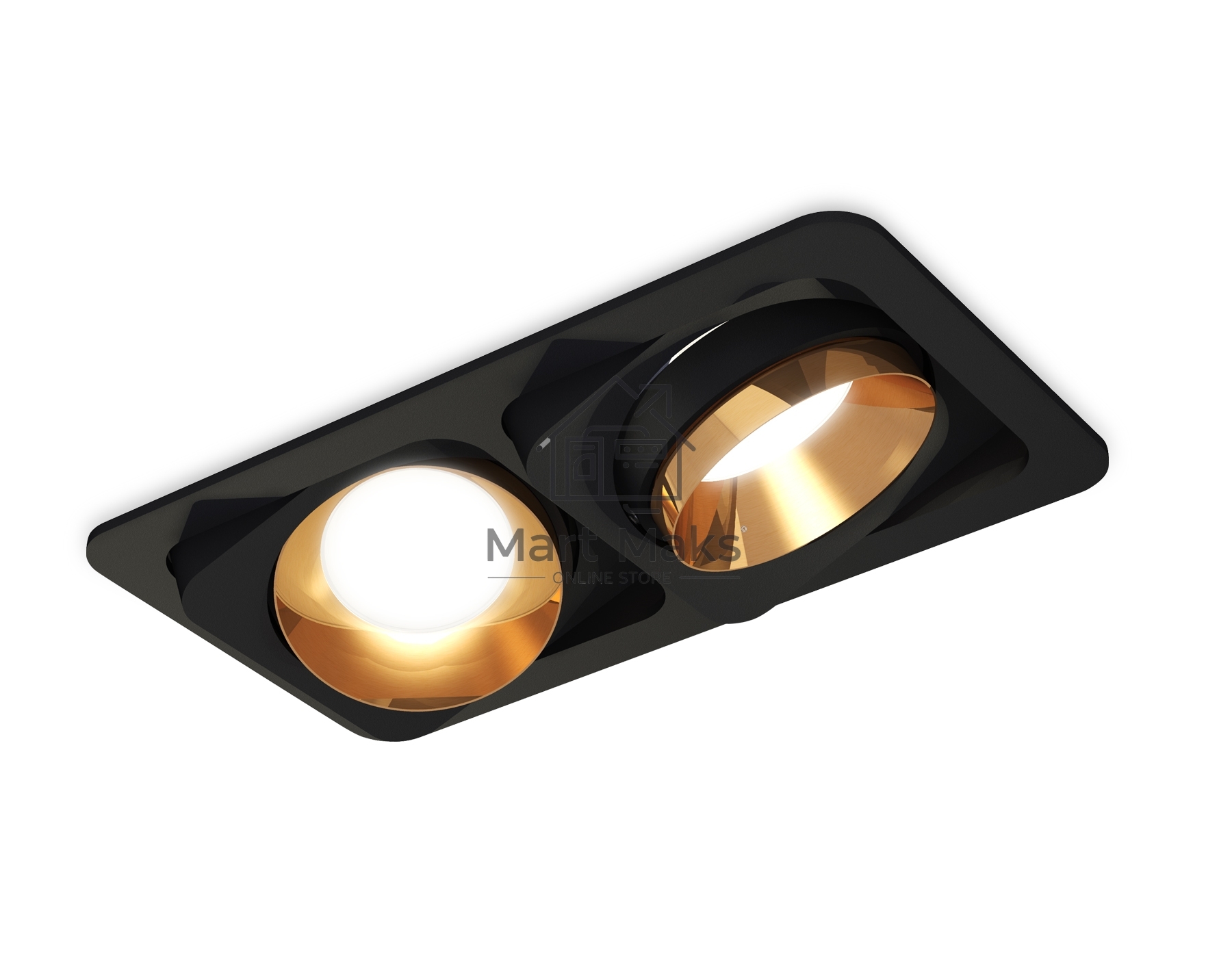 Комплект встраиваемого светильника Ambrella light XC7664024 SBK/PYG черный песок/золото желтое полированное MR16 GU5.3 (C7664, N7034)