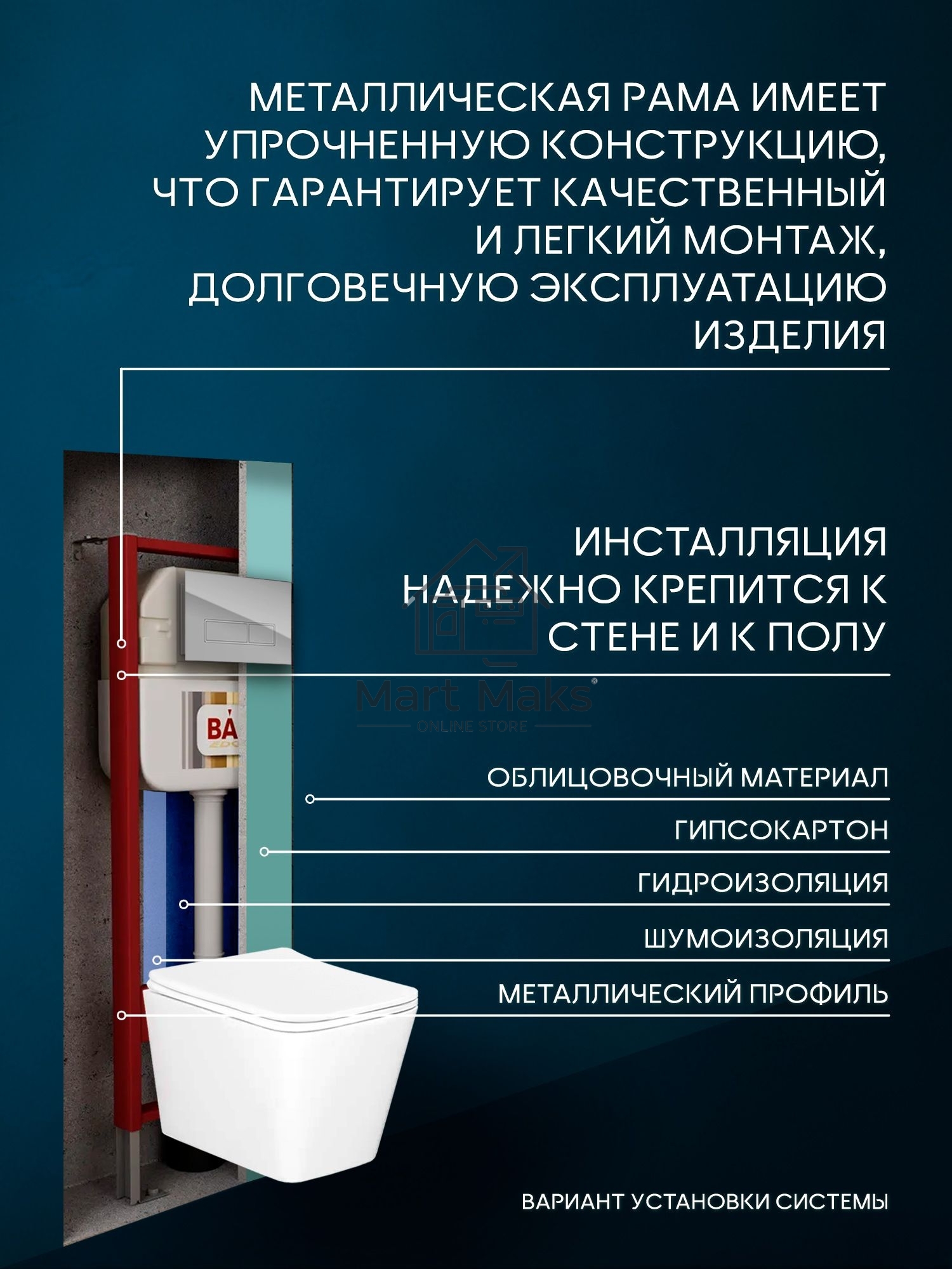 Комплект BAU 6 в 1: рамная инсталляция BAU NEO 45 для подвесного унитаза, унитаз подвесной безободковый вихревой со скрытым сливом Bau Stil Hurricane-5, сиденье дюропласт микролифт, клавиша смыва BAU Pulse, хром/вставка хром