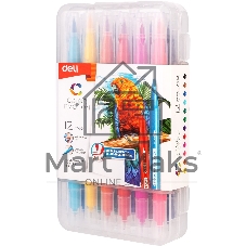 Фломастеры Deli EC151-12 Color Emotion 12 цветов, пластиковая коробка (12шт)