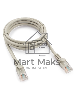 Патч-корд UTP Cablexpert кат.5e, 1.5м, литой, многожильный (серый)