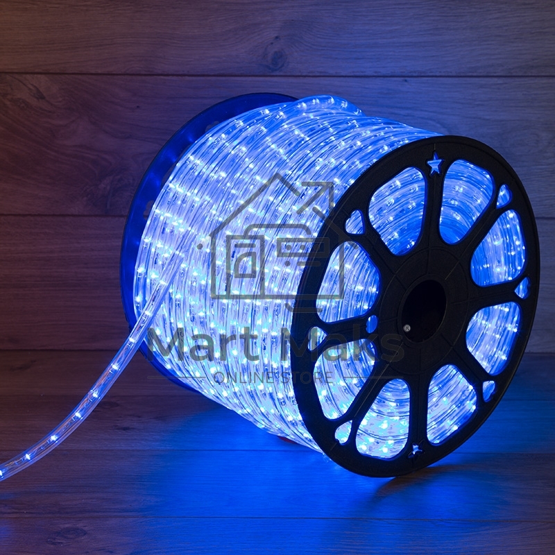 Дюралайт LED, постоянное свечение (2W) - синий Эконом 24 LED/м, бухта 100м
